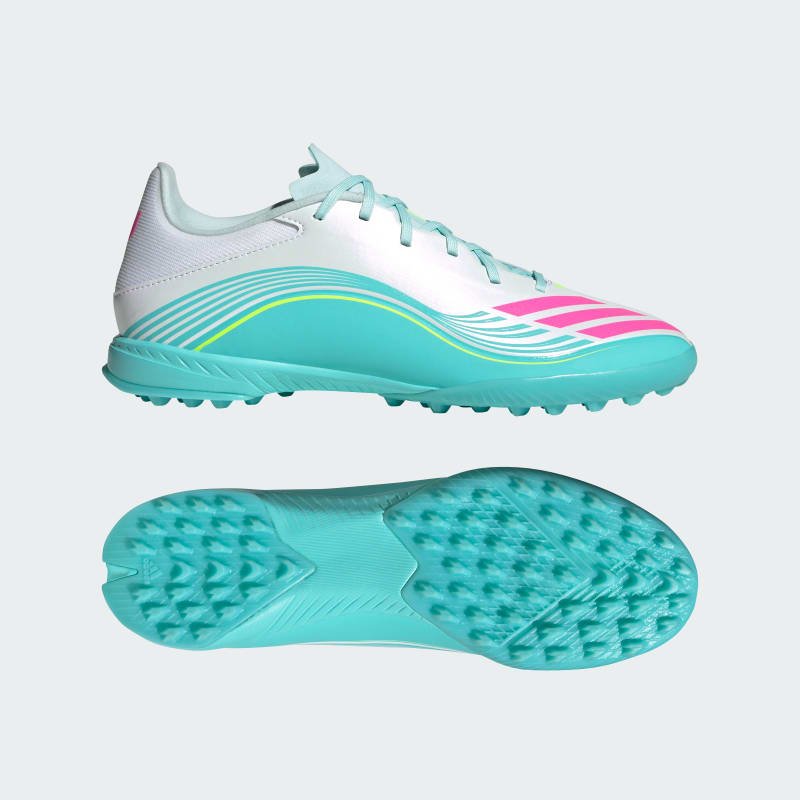 adidas Botines F50 MESSI LEAGUE para Pasto Sintético Blanco