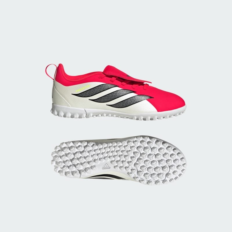 adidas Botines PREDATOR con Lengüeta Plegable y Agujetas Elásticas para Pasto Artificial para Niños Rojo