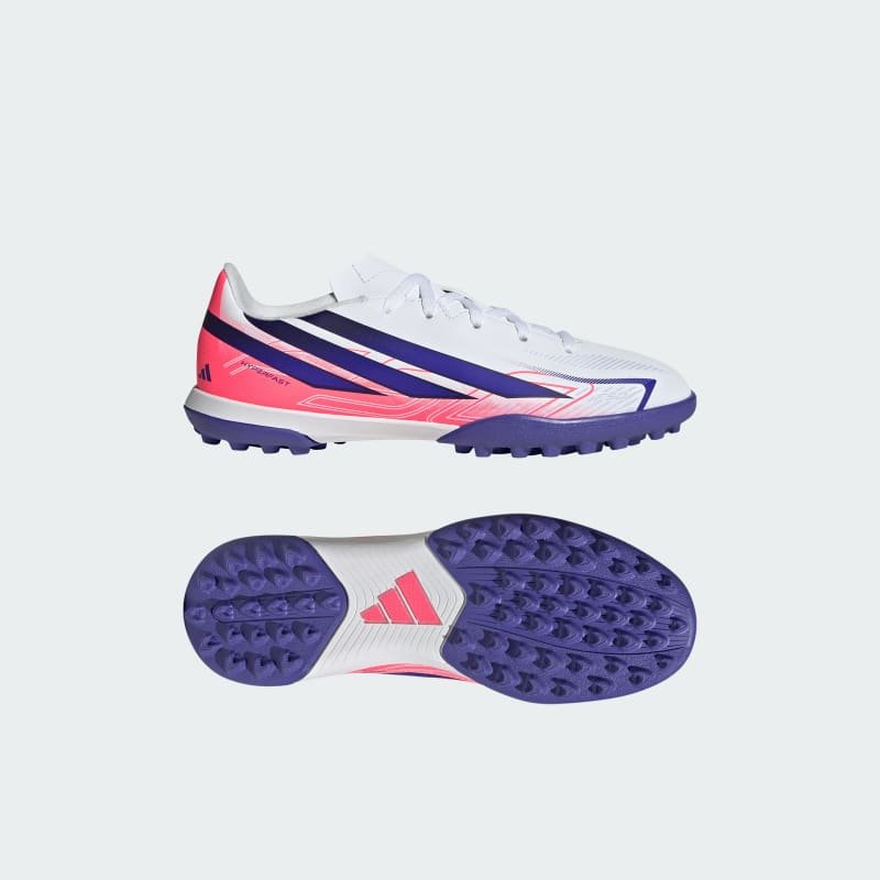 adidas Botines F50 Hyperfast Club Pasto Artificial Niños Blanco